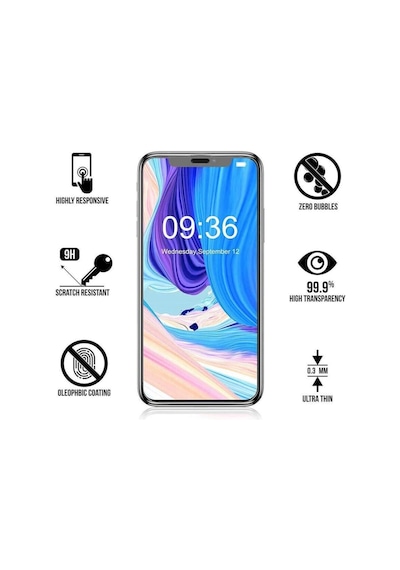 Apple Uyumlu  iPhone Xs Max 5D Tam Kaplayan Ekran Koruyucu Cam -