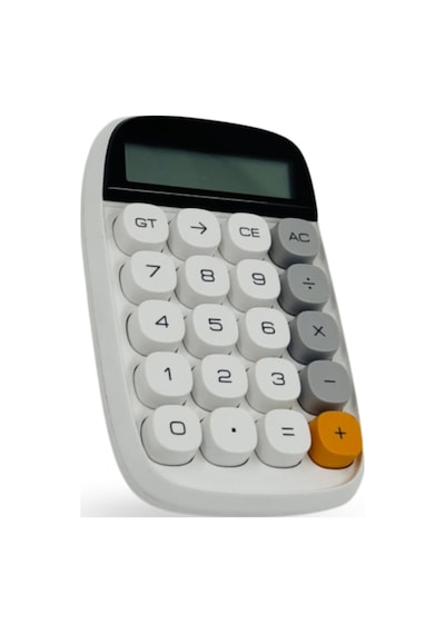 Büro Ev Ofis Hediyesi İçin Beyaz Stil Hesap Makinesi Bej
