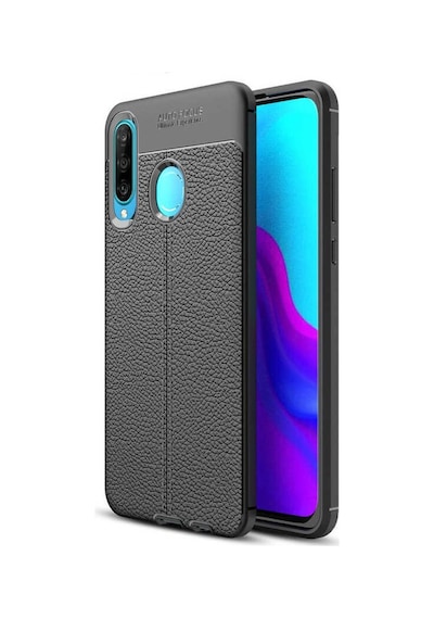 Huawei P30 Lite Kılıf Deri Görünümlü Renk Atmayan Dayanaklı Silikon Kapak Niss