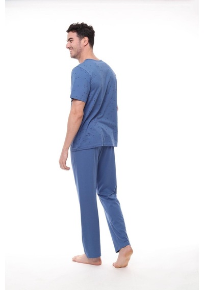 Pijadore 1411 Erkek Kısa Kollu Düğmeli Pijama Takım 001