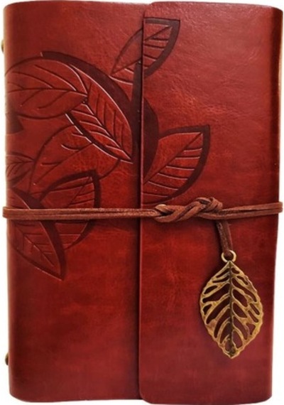 Yaprak Desenli Kahverengi Deri Defter Diğer