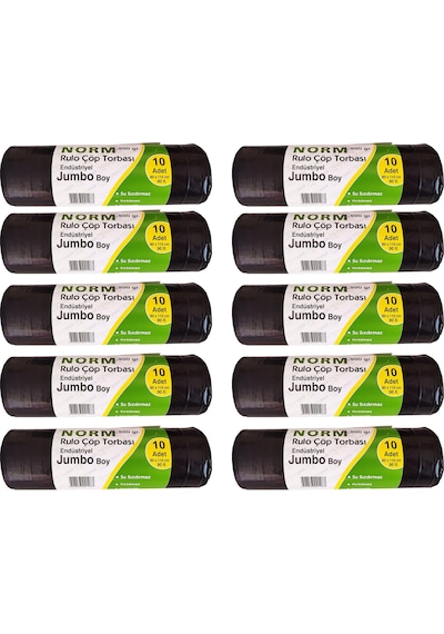 Norm Endüstriyel Jumbo Çöp Torbası Poşeti - 2 Kat - Siyah - 500 G