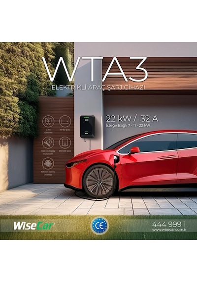 Wisecar Wta - Yapay Zeka Destekli Akıllı Elektrikli Araç Şarj Cihazı 22 Kw Mobil Uygulama & Wisecar Aı 22 Kw