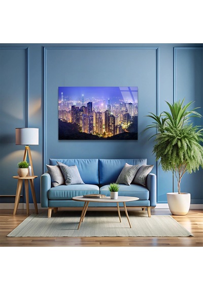 Gece Metropol - Cam Tablo - Deg1348 125 X 80 Cm