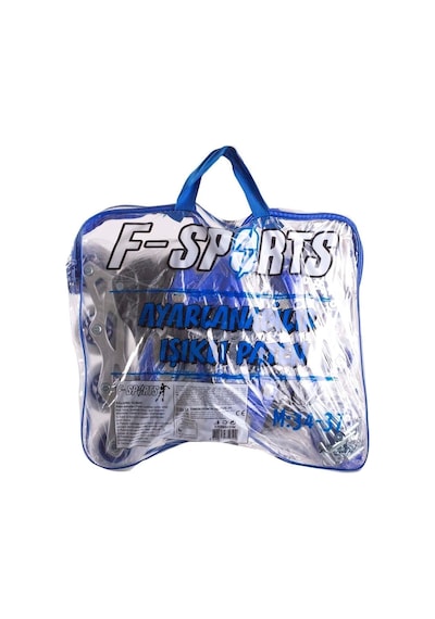 F-sports 1. Seri 2+2 Ayarlanabilir Ön Tekerleği Işıklı Metal Alıştırma Pateni Çanta Hediyeli Mavi