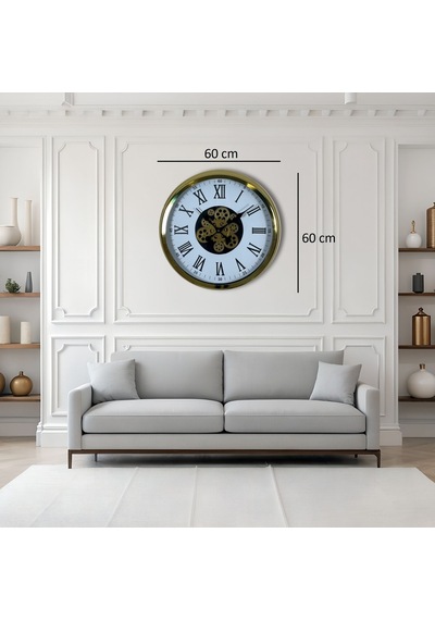 Aurelius Gold 60 Cm Çarklı Duvar Saati Çok Renkli