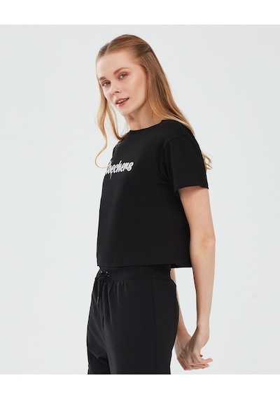 Skechers Graphic T-Shirt W Short Sleeve Kadın Siyah Tshirt S241212-001 Siyah