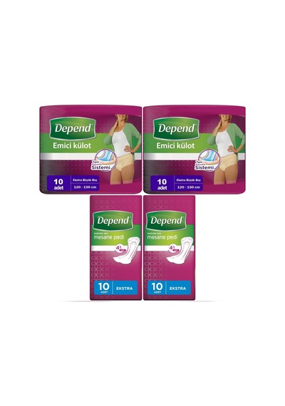 Depend Emici Külot Lohusa Pedi Xl 10 Adet +mesane Pedi 10lu 4lü