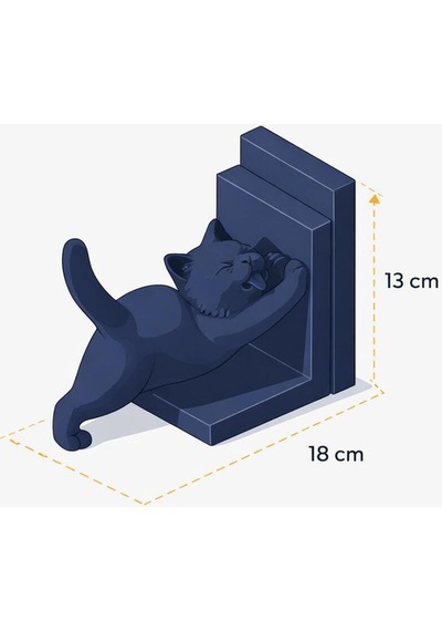 Kedi Tasarımlı Kitap Desteği - 3d Baskı Özel Seri