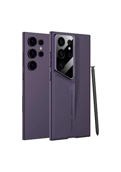 Zore Galaxy Uyumlu S23 Ultra Kılıf Ultra İnce Kamera Korumalı Sert Rubber Procase Kapak- Mor
