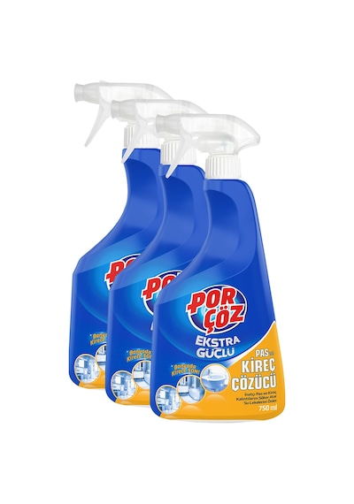 Porçöz Pas ve Kireç Çözücü Sprey 3 x 750 ML