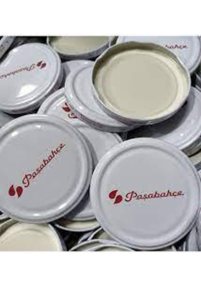 Paşabahçe Kavanoz Kapağı, Metal, Beyaz, Ekstra Silikonlu İç Yüzey, 100 Adet Diğer