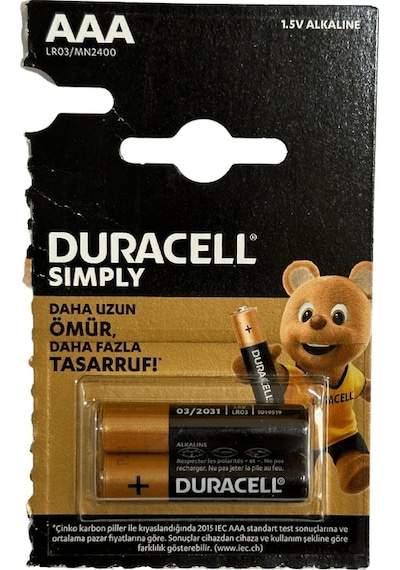 Duracell 1,5v Aaa Lr03/mn2400 İnce Pil Sekizli Paket