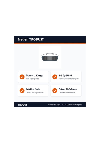 Trobus Oto İç Dikiz Aynası Ek Ayna Bombeli Lastikli Geçme Model 33,5x9 Cm