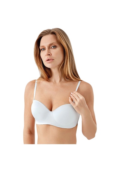 New Bra 7045-kadın Desteksiz B Cup Dantelli Sütyen Beyaz