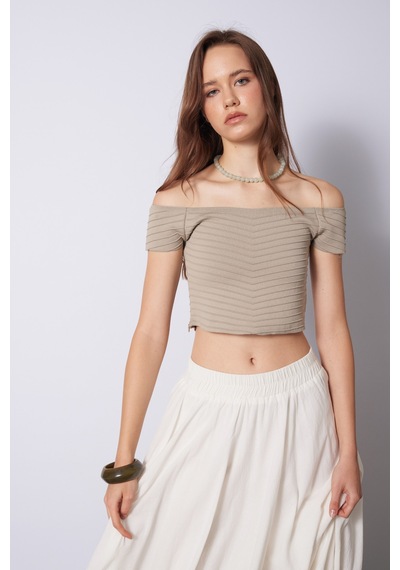 Triko Korse Top Bej