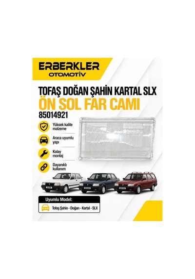 Tofaş Doğan Şahin Kartal Slx Ön Sol Far Camı 85014921 Ü - Erb1365