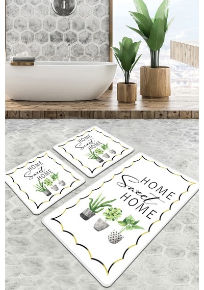 Artificiel Banyo Halısı Djt 3 Lü Set Çok Renkli