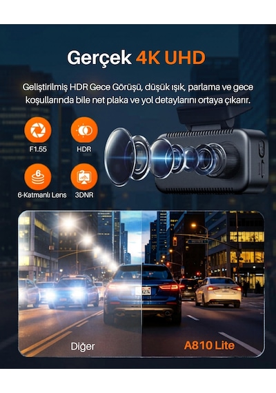 70mai A810 Lite Ön Kamera + RC21 Arka Kamera