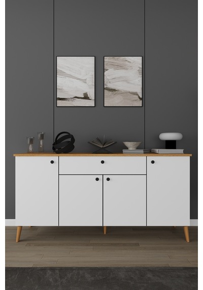 Lüks Yemek Odası Takımı 3 Parça %100 Mdf Konsol Yemek Masası Tv Ünitesi Yt01 Beyaz - Karına Lüks Yemek Odası Takımı 3 Parça %100 Mdf Konsol Yemek Masası Tv Ünitesi Yt01 Beyaz - Karına