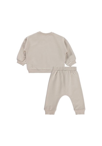 Civil Baby Araba Baskılı 6-18 Ay Takım - Bej Taş Rengi