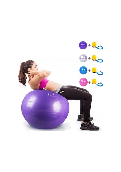 Büyük Boy Pilates Topu 65 CM Pilates Topu + Pompa Mor