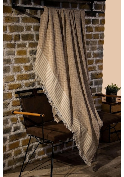 Tr Natürel Keten Koltuk Örtüsü/koltuk Şalı Krem Krem 170 X 210 Diğer