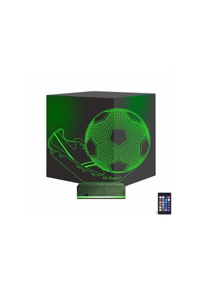 Luvivia Futbol Topu Krampon Futbolcu Kişiye Özel 3d Lamba - Masa Gece Lambası Şeffaf
