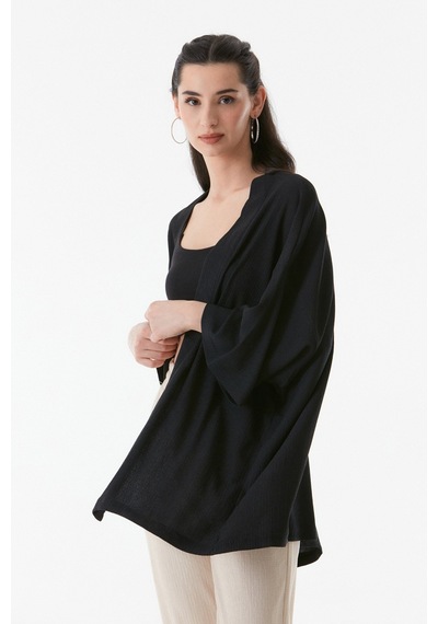 Fullamoda Basic Bürümcük Kumaş Şal Yaka Kimono 24ygb7197202080-siyah 24YGB7197202080-Siyah Fullamoda Basic Bürümcük Kumaş Şal Yaka Kimono 24ygb7197202080-siyah 24YGB7197202080-Siyah
