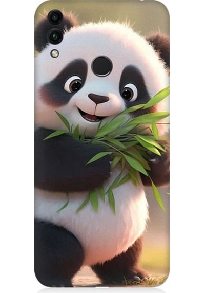 Huawei Honor 8c Uyumlu Sevimli Panda Ve Bambu Desenli Silikon Kılıf