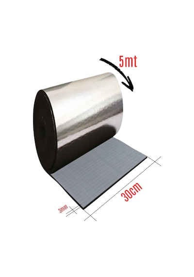 Araç Oto Ses Isı Yalıtım Bandı 3mm X 30cmx5metre Eece2