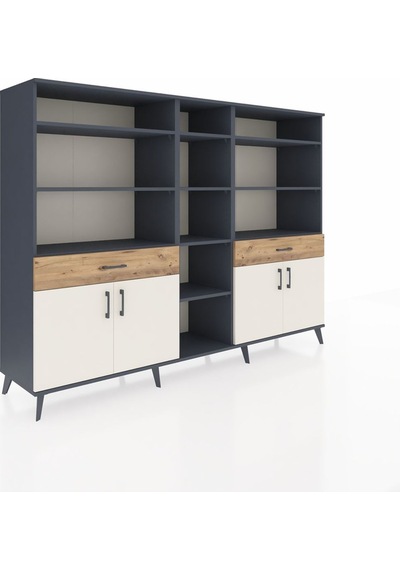 Hyperion Dolap 12 Raflı 2 Çekmeceli 4 Kapaklı 220x44x163 Antrasit Antrasit-aytaşı/çam Hyperion Dolap 12 Raflı 2 Çekmeceli 4 Kapaklı 220x44x163 Antrasit Antrasit-aytaşı/çam