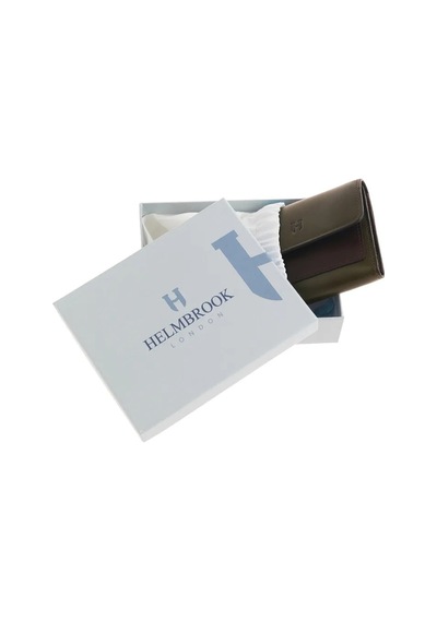 Helmbrook London Eleanor Hakiki Deri Haki-kahve Kadın Fermuarlı El Işi Rfid Korumalı Kapaklı Çıtçıtlı Büyük Cüzdan Kahve