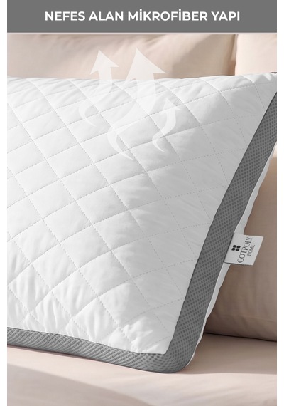 Klimalı Yastık 50x70 Cm Terletmeyen, Hava Alan Mikrofiber Uyku Yastığı Gri