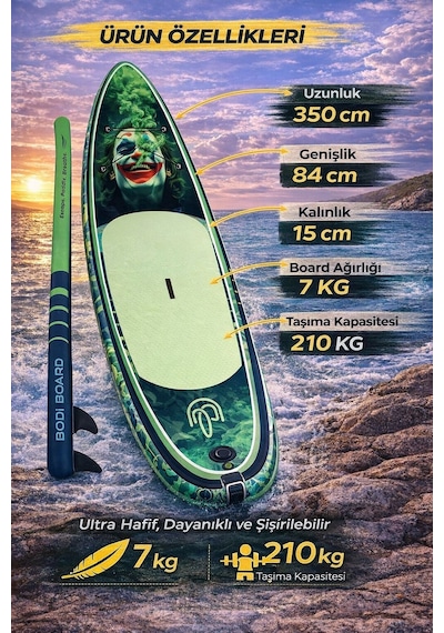 Paddle Board Sup Crazy Joker Şişme Stand 350x84x15cm Full Set