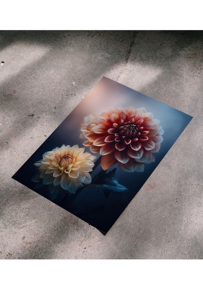 Çerçevesiz Poster - Dijital Baskı - Dahlia - Yıldız Çiçeği