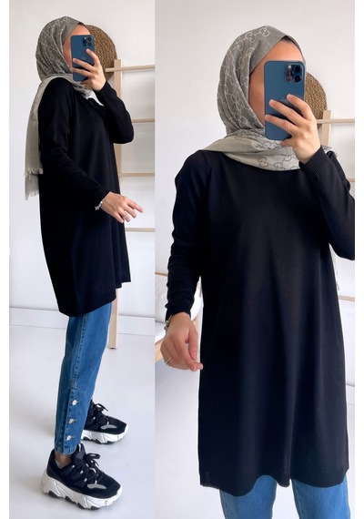 Kahijab Basic Merserize Tunik - Siyah