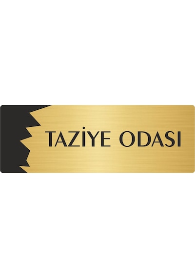 Metal Departman Kapı İsimliği, Yönlendirme Levhası Taziye Odası 7x20 Cm Altın Renk
