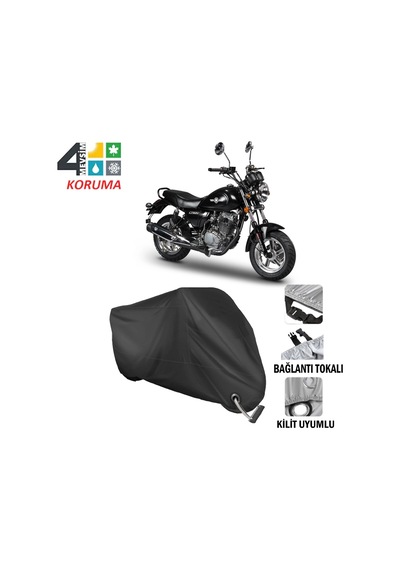 Motoran Crazy 125 Motosiklet Brandası ( Kilit Uyumlu - Siyah