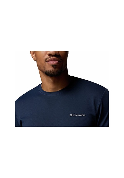 Columbia Tech Trail Utility Ss Crew Erkek Günlük Tişört 2118571465 Lacivert