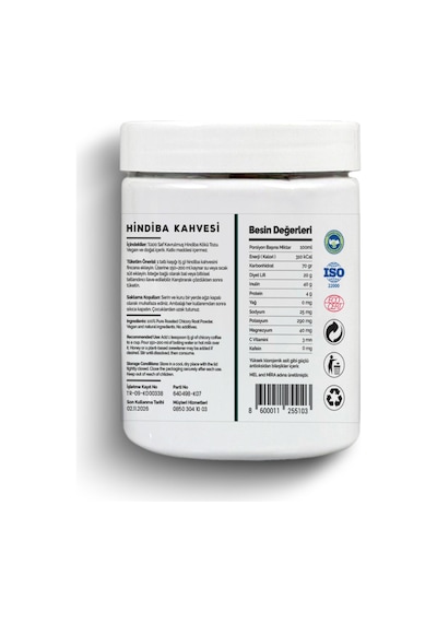Premium Saf Hindiba Detox Kahvesi 200g, 40 Günlük Kullanım, Chicory Detox Coffee 40 Days Usage Diğer