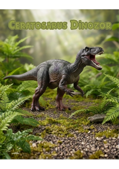 Eğitici Gerçekçi Ceratosaurus Dinozor Figür Oyuncak 25 Cm Hayvanlar