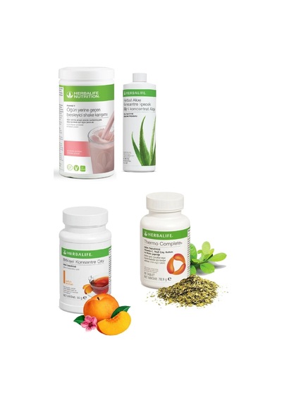 Herbalife Ahududu Beyaz Çikolata Shake Aloe Suyu 50 Gr Şeftali Aromalı Çay Thermo Complete Set