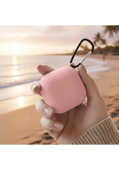 Caseonn Samsung Uyumlu Galaxy Buds Live - Buds Pro Kılıf Askı Aparatlı Mat Silikon Pudra