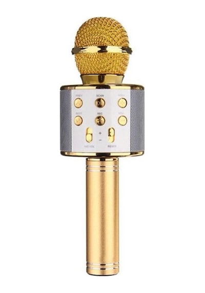 Magicvoice Bluetooth-sd-aux Kablosuz Sarı Karaoke Mikrofonu
