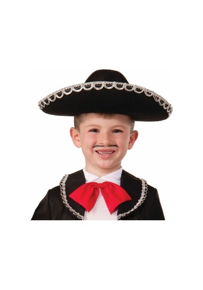 Zvnm Gümüş Renk Şeritli Mariachi Latin Şapkası - Çocuk Boy Zcv12