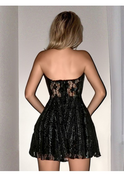 Fashion Cocktail Kabartma Kumaş Kabarık Etek Transparan Tül Straples Tütü Gece Party Prenses Elbise Siyah Fashion Cocktail Kabartma Kumaş Kabarık Etek Transparan Tül Straples Tütü Gece Party Prenses Elbise Siyah