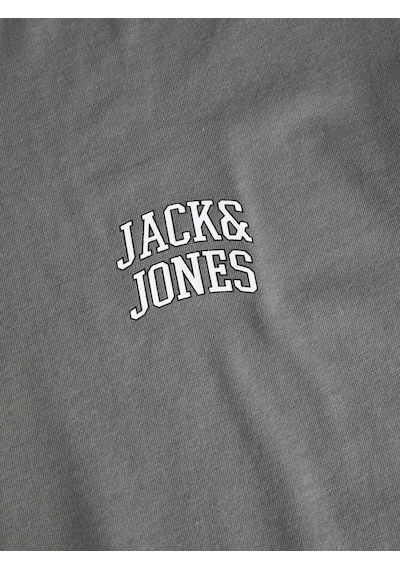 Jack & Jones Erkek Bisiklet Yaka Gögüs Baskili Tisört - Noge - 12310399 Çok Renkli