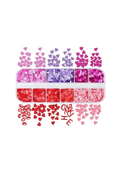 Parlak Tırnak Süsleme Folyo Pulları Kalpler Ve Harfler Nail Art