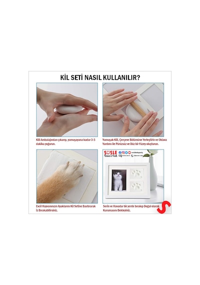 Kedi Köpek Pati İzi Resim Çerçevesi, 27,5cm X 23,5cm